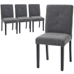 HOMCOM Modern Dining Chairs Set of 4, Kitchen Chairs with Rubberwood Legs and Padded Seat, Dark Grey