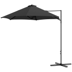 Outsunny 8.5FT Offset Patio Umbrella 360° Rotation Cantilever Parasol Outdoor Cantilever Roma Parasol Φ100.8" x 96.5"H Black