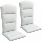 Outsunny Patio Chair Cushion for Adirondack Chairs Replacement Cushion with Back and Ties, Light Grey