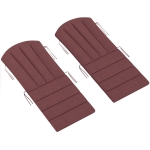Outsunny Set of 2 Patio Chair Cushions, High Back Adirondack Chair Cushion with Ties, High-Density Foam, Wine Red