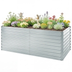 Outsunny 5' x 3' x 2' Raised Garden Bed, Galvanized Planter Box for Growing Flowers, Herbs and Vegetables, Silver