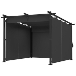 Outsunny 8' x 8.5' Metal Retractable Pergola Canopy with Sidewalls, Outdoor Gazebo UPF30+ Sun Shade Shelter for Garden, Deck