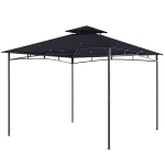 Outsunny 10' x 10' Gazebo, Soft Top Outdoor Gazebo with 2-Tier Roof, Metal Frame, Navy Blue