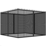 Outsunny Replacement Mosquito Netting for Gazebo 12' x 12' Black Screen Walls for Canopy with Zippers, Black