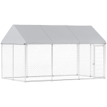 PawHut Galvanized Steel Outdoor Dog Kennel with Roof, Safety Lock, for Backyard, 13.1' x 7.5' x 7.8'