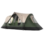 Outsunny Camping Tent for 6-8 Man with 2000mm Waterproof Rainfly and Carry Bag for Fishing Hiking Festival, Dark Green