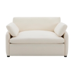 Modern Single Chenille Sofa with Extra-Wide 42.5-Inch Seat, Comfortable Armchair for Bedroom and Living Room, 50" L x 43" W x 34" H, White