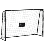 Soozier 6ft x 4ft Soccer Goal Net with Metal Frame, PE Mesh, Ground Stakes, Easy Assembly, Black