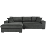 Large Corner Sectional Sofa with Extra-Thick Cushions, Comfortable Upholstered Couch for Living Room, 111.5" L x 59" W x 32" H, Gray