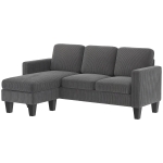 HOMCOM Sectional Sofa, L Shaped Couch, with Reversible Chaise or Ottoman, Dark Gray