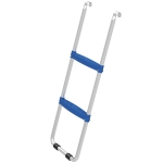 Soozier Trampoline Ladder, 2-Steps with Horizontal Wide Steps, Universal Hook, Galvanized Steel Frame, 330LBS Load Capacity
