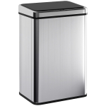 HOMCOM 10.6 Gallon Automatic Garbage Can with Soft-Close Lid, Touchless Trash Can with Fingerprint Resistant Stainless Steel
