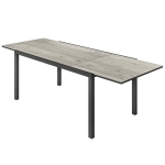 Outsunny 63"-94.5" Extendable Patio Dining Table for 6-8 Person, Outdoor Dining Table with Aluminium Edging, Steel Frame, Grey
