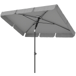 Outsunny 6' x 4' Patio Umbrella with Tilt, Rectangular Outdoor Umbrella for Garden, Grey