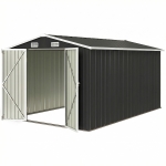 Outsunny 12' x 8' Metal Shed, Heavy Duty Outdoor Storage Shed with 4 Vents and Lockable Double Doors, Dark Grey