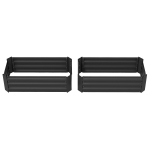 Outsunny Set of 2 Raised Garden Bed, Steel Elevated Planter Box for Flowers, Herbs, Succulents, 39"x20"x12", Black