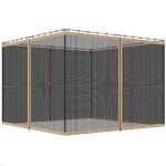 Outsunny Replacement Mosquito Netting for Gazebo 12' x 12' Black Screen Walls for Canopy with Zippers, Khaki