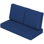 Outsunny 2 Seater 5" Thick Outdoor Seat Cushions with 7" Backrest, Loveseat Outdoor Furniture Cushions, Navy Blue