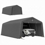 Outsunny 12' x 20' Portable Garage, Heavy Duty Carport Canopy with Ventilation Windows and Large Roll-up Door, Dark Grey