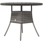 Outsunny 35.4" Outdoor Wicker Dining Table, PE Rattan Patio Furniture with Wood-plastic Composite Top, Grey