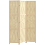 HOMCOM 3-Panel Room Divider, 5.6 FT Freestanding Folding Privacy Screen, Partition Wall Divider, Natural Wood