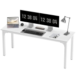 HOMCOM 71" Computer Desk, Desktop Desk with Metal Legs, White