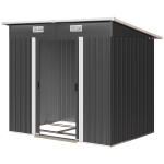 Outsunny 7'x 4' Metal Patio Storage Shed Garden Lockable Shed Tool Utility Storage Unit, Black