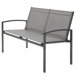 Outsunny Outdoor Garden Bench, 44 in Metal Patio Garden Park Bench with Breathable Mesh Fabric, 484 lb Load Capacity, Grey