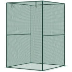 Outsunny 4' x 4' Walk-in Greenhouse, Garden Planting Warm House With Roll-Up Zipper Door for Seedlings Herbs Flowers, Dark Green