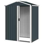 Outsunny 4.5 x 3ft Outdoor Storage Shed, Waterproof Metal Garden Shed with Lockable Door for Backyard, Patio, Lawn, Dark Grey