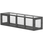 PawHut Outdoor Cat Tunnel, Wooden Play Cat Enclosure, Extendable Pet Run with 3 Doors, for Indoor and Outdoor Use, Grey