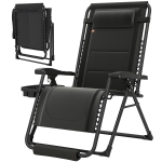 Outsunny Zero Gravity Chair, Reclining Outdoor Lounger Chair with Cup Holder, 400 LBS Capacity, Black