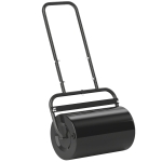 Outsunny 20-Inch Push/Tow Behind Lawn Roller Filled with 10 Gal Water or Sand for Flattening Sod in the Garden, Black