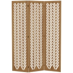 HOMCOM 3 Panel Room Divider, 5.6ft Tall Wood Folding Privacy Screens, Freestanding Partition Wall Dividers, Light Brown