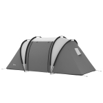 Outsunny Camping Tent with 2 Bedrooms and Living Area, 3000mm Waterproof Family Tent, for Fishing Hiking Festival, Grey