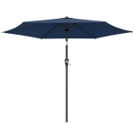 Outsunny 9FT Patio Umbrella, Outdoor Table Patio Umbrellith Tilt, Crank, 6 Ribs, UV Protection for Garden, Lawn, Deck, Backyard