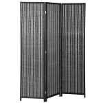 HOMCOM Folding Privacy Screen, 3 Panel Room Divider, Freestanding Partition with Handwoven Bamboo and Pine Wood Frame, Black