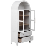 Arched Kitchen Pantry Cabinet with 2 Large Drawers, Stylish Storage Cabinet with Adjustable Shelves, 30'' L x 15.5'' W x 71'' H, White