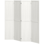 HOMCOM 5.6 Ft. Tall 4-Panel Room Divider, Pegboard Panel Folding Privacy Screen, Partition Wall Divider for Bedroom, White