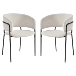 Modern Corduroy Side Chair with Ergonomic Curved Back, Minimalist Lounge Chair for Living Room, 30.5" L x 21.5" W x 19.5" H, Beige