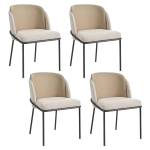 Set of 4 Stylish Dining Chairs with High-Density Foam Seats, Ergonomic chair Set with Anti-Slip Feet, 21.5'' L x 21.5'' W x 33.5'' H, Beige
