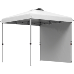 Outsunny 8 x 8 ft Pop Up Canopy with 1 Sidewall, Carry Bag and 4 Sand Bags, Height Adjustable Instant Sun Shelter, White