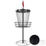 Soozier 24-Chain Portable Practice Basket for Disc Golf Target Stand, Lightweight Basket w/ Carry Bag Black and Silver