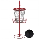 Soozier 24-Chain Portable Practice Basket for Disc Golf Target Stand, Lightweight Basket w/ Carry Bag, Red and Silver