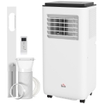 HOMCOM 8,000 BTU Moible Air Conditioner 345 Sq. Ft., Dehumidifier Fan Auto Sleep with 24H Timer On/Off, Window Kit, White