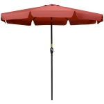 Outsunny 8.5 ft Outdoor Market Table Umbrella, Round Patio Umbrella with Tilt and Crank for Garden, Backyard, Deck, Wine Red