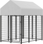 PawHut Outdoor Dog Kennel with Roof, 6' x 4' x 6' Heavy Duty Welded Wire Dog Playpen Enclosure with Escape-proof Lock