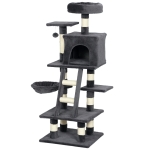 PawHut 52 Inch Large Cat Tree for Indoor Cats, Dark Grey