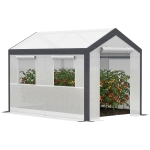 Outsunny 6.6' x 10' x 7' Heavy Duty Walk-In Greenhouse Vegetable Seed Growth Tent Outdoor Plant Growing Tunnel Warm House Flower Shed Backyard White