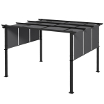 Outsunny 10' x 12' Metal Pergola, Outdoor Pergola with Retractable Canopy, for Garden, Patio, Backyard, Deck